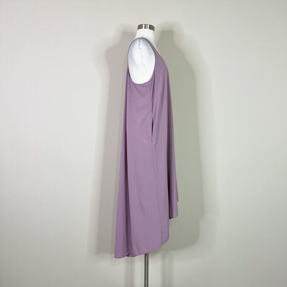 Athleta | Persidio Mauve Flowy Asymmetric High Low Racerback Pocket Midi Dress M - Picture 5 of 11